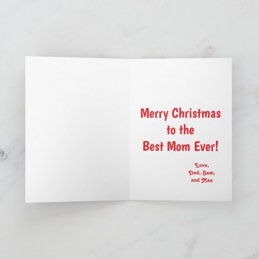 Carte Joyeux Noël Maman Photo de vacances (Intérieur)