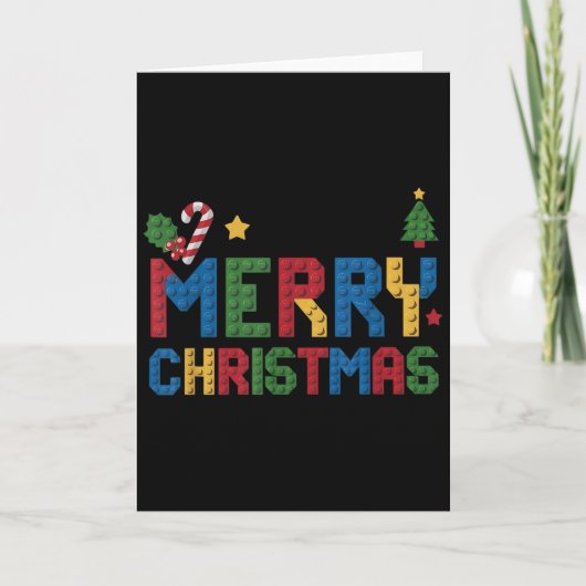 Carte Joyeux Noël Master Builder Enfants Bloc de Constru (Devant)