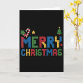 Carte Joyeux Noël Master Builder Enfants Bloc de Constru (Fleur jaune)