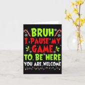 Carte Joyeux Noël mec j'ai mis mon jeu en pause pour êtr (Fleur jaune)