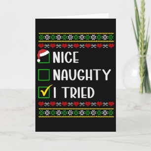 Carte Joyeux Noël Méchant J'ai Essayé Liste Drôle Famill