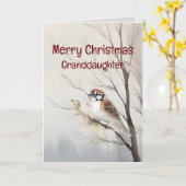 Carte Joyeux Noël Merveilleuse aquarelle de petite-fille (Fleur jaune)