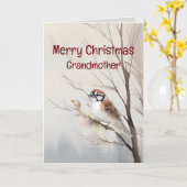 Carte Joyeux Noël Merveilleuse grand-mère aquarelle (Fleur jaune)