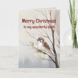 Carte Joyeux Noël Merveilleuse Tante Aquarelle