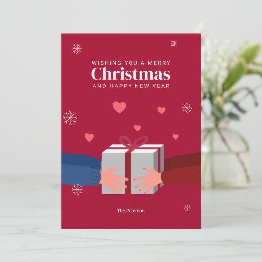 Carte Joyeux Noël | Message de générosité (Debout devant)