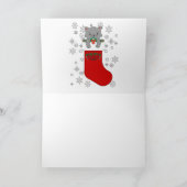 Carte Joyeux Noël Mignon Bonhomme de Neige Avec Un Chat (Intérieur)