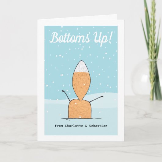 Carte Joyeux Noël mignon Fox bas (Devant)