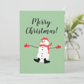Carte Joyeux Noël mignon Snowman Frosty (Debout devant)