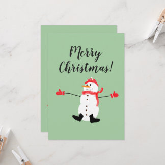 Carte Joyeux Noël mignon Snowman Frosty