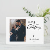 Carte Joyeux Noël minimaliste Multi Photo (Debout devant)