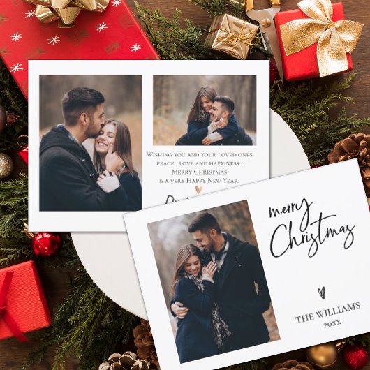 Carte Joyeux Noël minimaliste Multi Photo