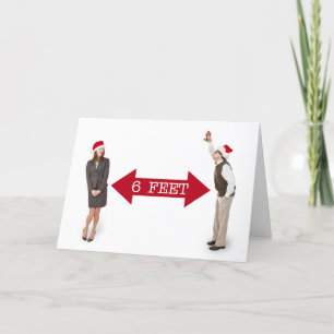 Carte Joyeux Noël Mistletoe gens Coronavirus Humour