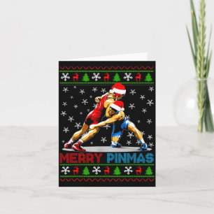 Carte Joyeux Noël Mmas Ugly Christmas Père Noël Lutte Bo