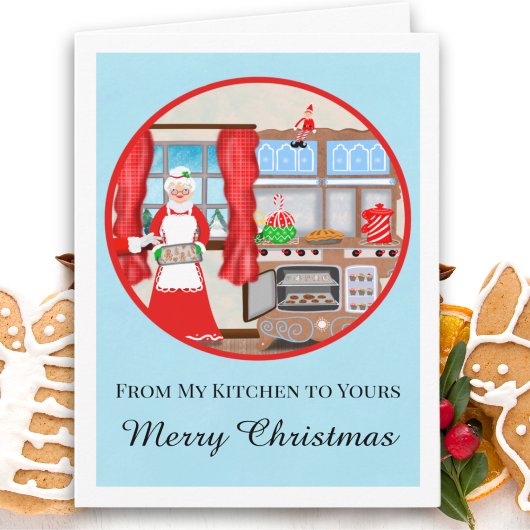 Carte Joyeux Noël Mme Claus Kitchen