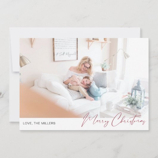 Carte Joyeux Noël moderne minimaliste photo 2 (Devant)