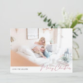 Carte Joyeux Noël moderne minimaliste photo 2 (Debout devant)