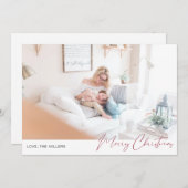 Carte Joyeux Noël moderne minimaliste photo 2 (Devant / Derrière)