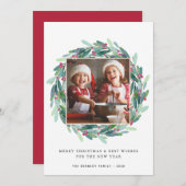 Carte Joyeux Noël moderne vacances photo (Devant / Derrière)