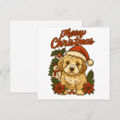 Carte Joyeux Noël motif Cockapoo (Devant / Derrière)