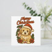 Carte Joyeux Noël motif Cockapoo (Debout devant)
