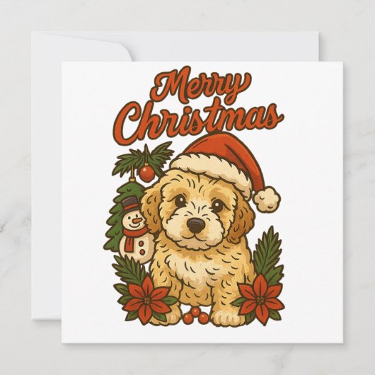 Carte Joyeux Noël motif Cockapoo (Devant)