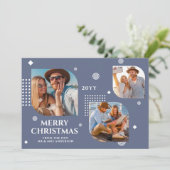 Carte Joyeux Noël Mr & Mrs 3 Photo Collage Moderne (Debout devant)