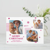 Carte Joyeux Noël Mr & Mrs 3 Photo Collage Moderne (Debout devant)