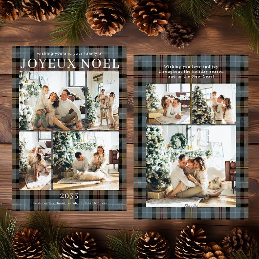 Carte Joyeux Noel Multi Photo Plaid