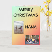 Carte Joyeux Noël Nana ! (Fleur jaune)