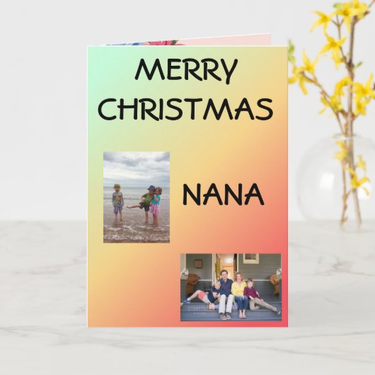 Carte Joyeux Noël Nana ! (Fleur jaune)