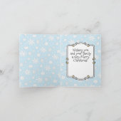 Carte Joyeux Noël Nativité bébé Jésus Snowman (Intérieur)