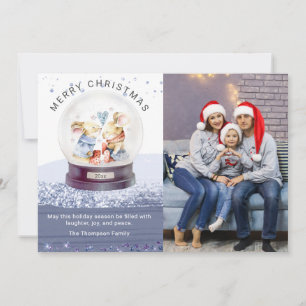 Carte Joyeux Noël Neige Globe mice photo