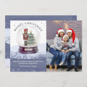 Carte Joyeux Noël Neige Globe Nutcracker Photo (Devant / Derrière)