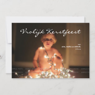 Carte Joyeux Noël Noël Noël Photo Blauw Blanc Stream