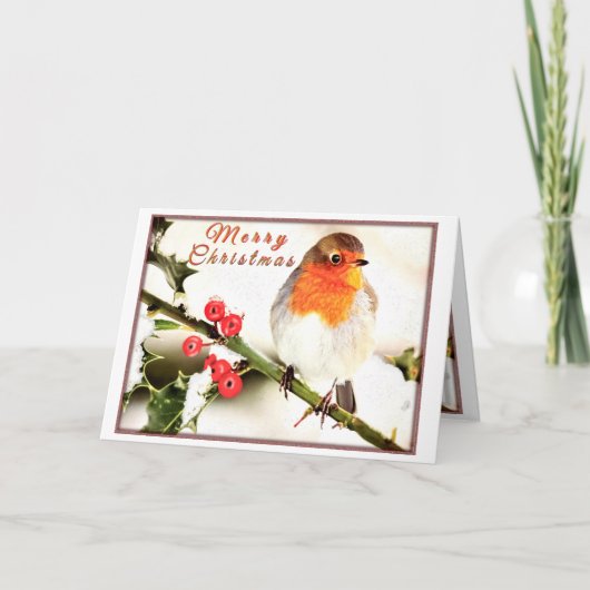 Carte Joyeux Noël Oiseau de Noël (Devant)