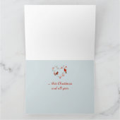 Carte Joyeux Noël Oiseau Rouge Cardinal Cœur (Intérieur)