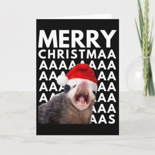 Carte Joyeux Noël Opossum Criant Amusement Hommes Femmes