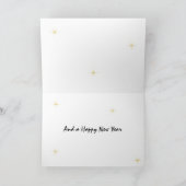 Carte Joyeux Noël Ornements Étoile Dorée Salutation (Intérieur)
