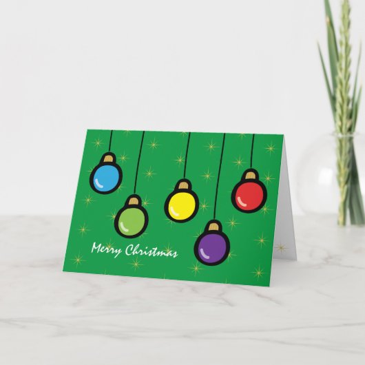 Carte Joyeux Noël Ornements Étoile Dorée Salutation (Devant)