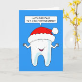 Carte Joyeux Noël Orthodontiste Dent qui Parle (Fleur jaune)