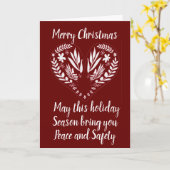 Carte Joyeux Noël paix et sécurité avec photo (Fleur jaune)