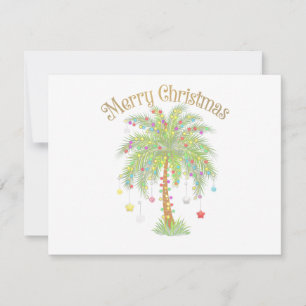 Carte Joyeux Noël Palmier Lumière Nouvel An Tropical