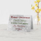 Carte Joyeux Noël Papa & Stepmaman De l'autre côté des m (Fleur jaune)