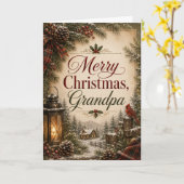 Carte Joyeux Noël Papi (Fleur jaune)