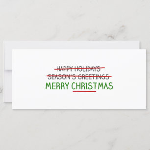 Carte Joyeux Noël, pas Bonnes Fêtes