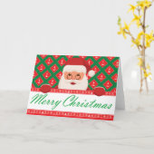 Carte Joyeux Noël - Père Noël Ancres (Fleur jaune)