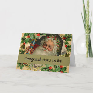 Carte Joyeux Noël Père Noël Antique classique