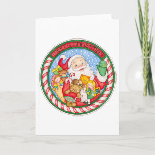 Carte Joyeux Noël Père Noël Circle