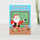 Carte Joyeux Noël Père Noël comme enseignant (Devant)