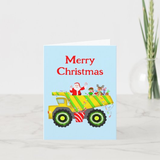 Carte Joyeux Noël Père Noël Dans Elf, Reindeer (Devant)